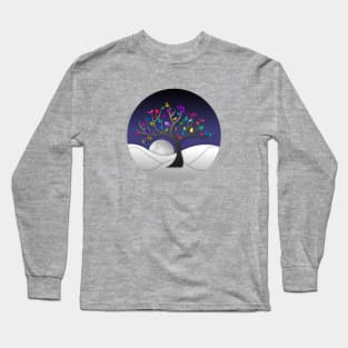 Modern and Colorful Tree Art Structure - Night sky Long Sleeve T-Shirt